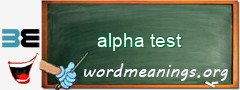 WordMeaning blackboard for alpha test